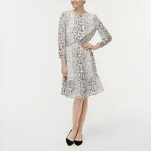 J. Crew Dress Size S Small Snakeskin Long Sleeves NEW